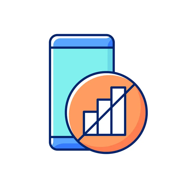 Pas Icône Couleur Rvb Signal Téléphone Portable Indicateur Barres Signal — Image vectorielle