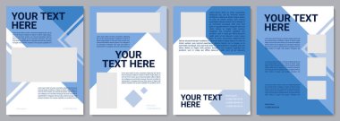 Mavi pazarlama broşürü. İş bilgisi. Broşür, broşür, broşür baskısı, kopya alanı olan kapak tasarımı. Mesajın burada. Dergiler için vektör planları, yıllık raporlar, reklam posterleri