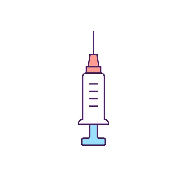 Syringe Rgb Color Icon Isolated Vector Illustration Consumable Medical Supplies — Stock Vector