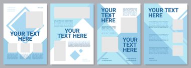 Mavi şirket broşürü. Mevcut ihlal. Broşür, broşür, broşür baskısı, kopya alanı olan kapak tasarımı. Mesajın burada. Dergiler için vektör planları, yıllık raporlar, reklam posterleri