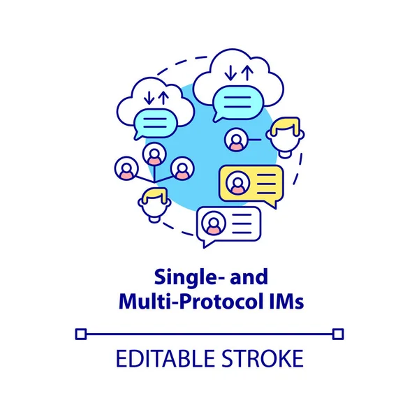 Icono Concepto Simple Multiprotocolo Servicios Plataforma Línea Para Mensajes Texto — Vector de stock