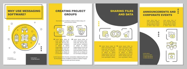 Modelo Brochura Mensagens Compartilhando Arquivos Dados Folheto Brochura Impressão Folhetos —  Vetores de Stock