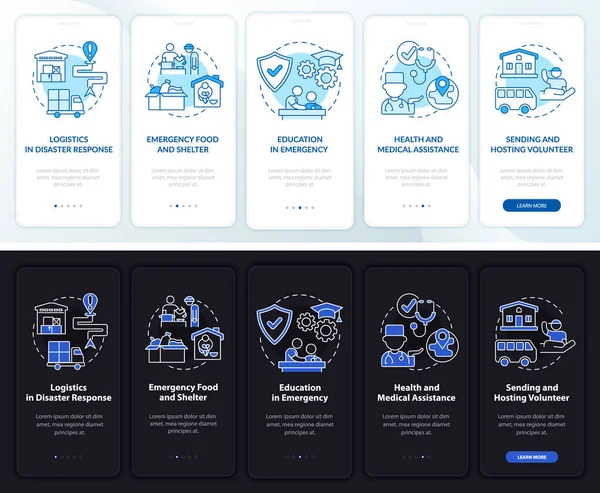 Freiwillige Unterstützung Beim Onboarding Der Mobilen App Seite Healthcare Walkthrough — Stockvektor