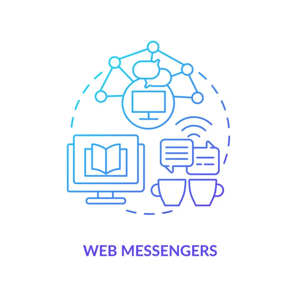 Ikona Konceptu Web Messenger Blue Gradient Digitální Textová Platforma Online — Stockový vektor
