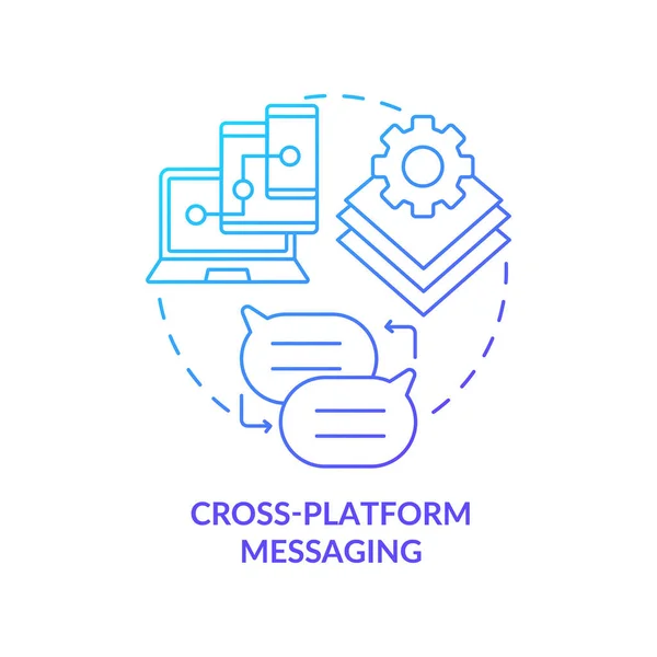 Cross Platform Messaging Blue Gradient Concept Icon Synchronizace Mezi Zařízeními — Stockový vektor