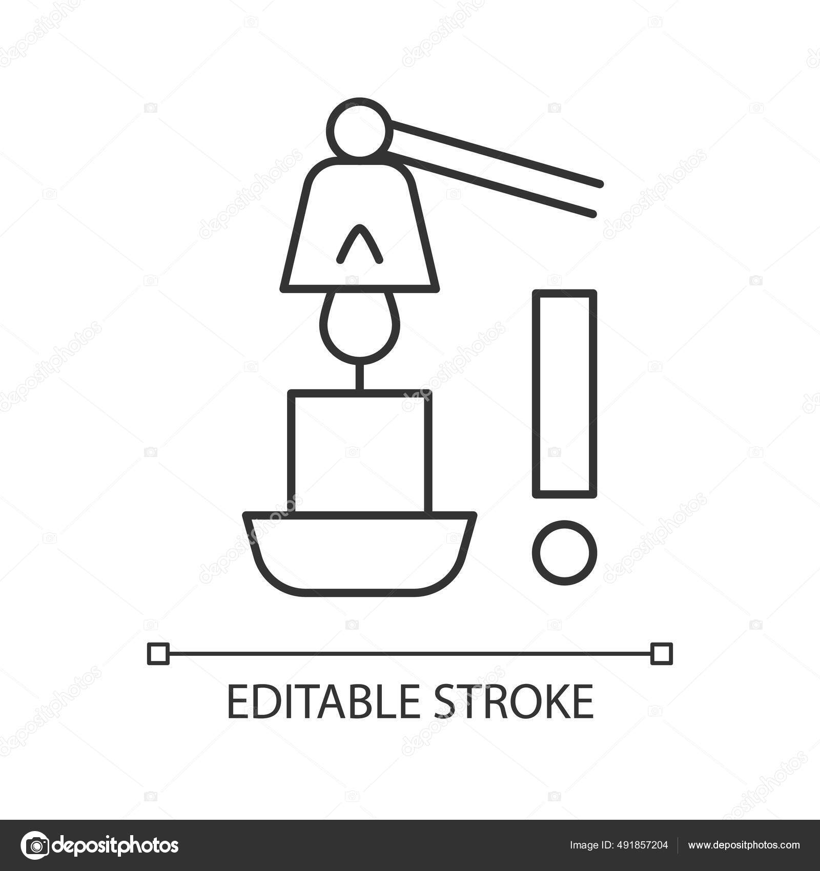 Use Candle Snuffer Linear Manual Label Icon Blow Out Flame Stock Vector