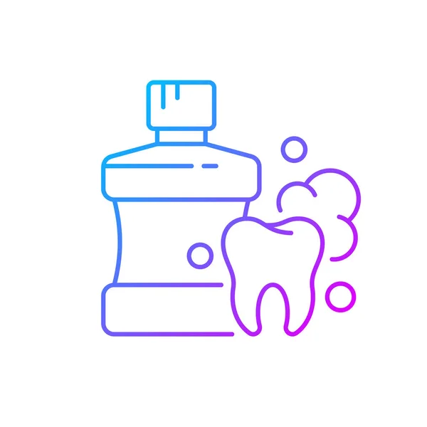 Diş Macunu Diş Sağlığı Gradyan Doğrusal Vektör Simgesi Oral Durulama — Stok Vektör