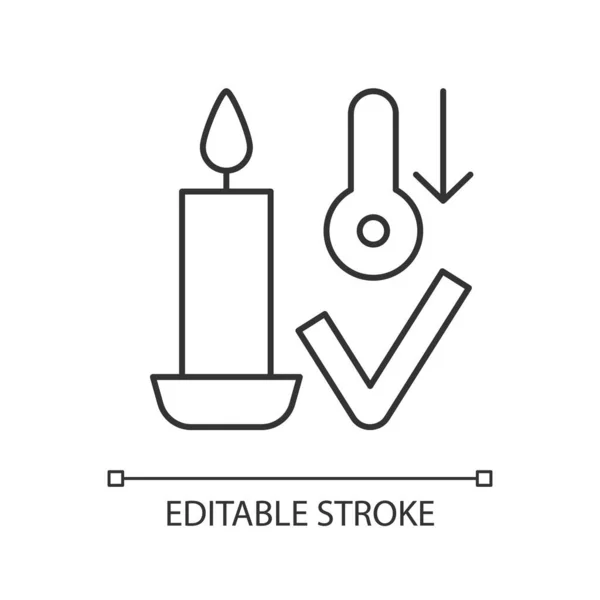 Lagerung Der Kerzen Bei Raumtemperatur Lineares Manuelles Etikettensymbol Thin Line — Stockvektor