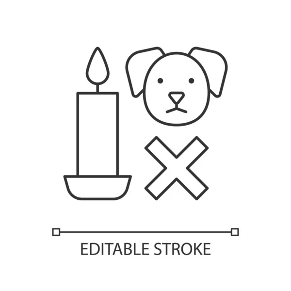 Seguridad Las Velas Para Mascotas Icono Etiqueta Manual Lineal Mantente — Vector de stock