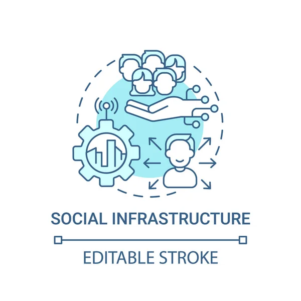 Icono Concepto Azul Infraestructura Social Desarrollo Social Idea Abstracta Ilustración — Vector de stock