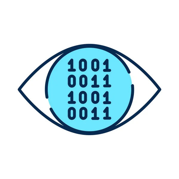 Digital Vision Blue Rgb Color Icon Surveillance System Artificial Intelligence — Stock Vector