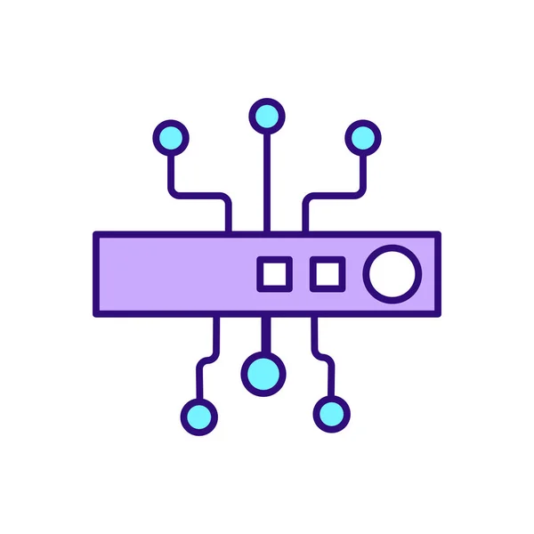 Chip Segurança Cibernética Ícone Cor Rgb Sistemas Redes Programas Proteção — Vetor de Stock