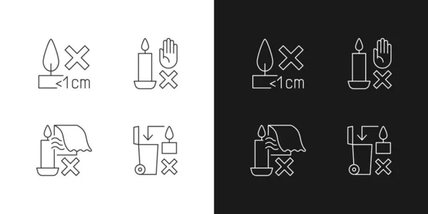 Etiqueta Seguridad Para Velas Lineales Iconos Etiqueta Manual Establecidos Para — Vector de stock