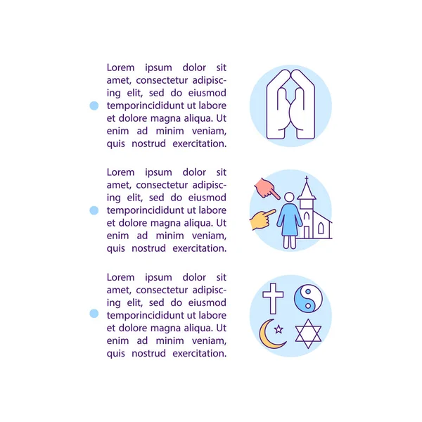 Slachtoffers Onder Religieuze Mensen Concept Lijn Pictogrammen Met Tekst Ppt — Stockvector