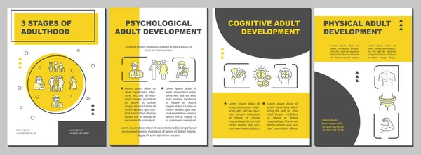 Modelo Brochura Desenvolvimento Adulto Psicológico Folheto Brochura Impressão Folhetos Design —  Vetores de Stock