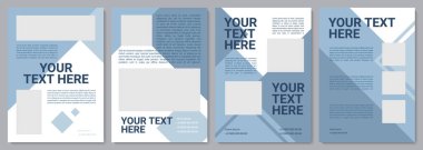 Koyu mavi iş broşürü. Broşür, broşür, broşür baskısı, kopya alanı olan kapak tasarımı. Mesajın burada. Dergiler için vektör planları, yıllık raporlar, reklam posterleri