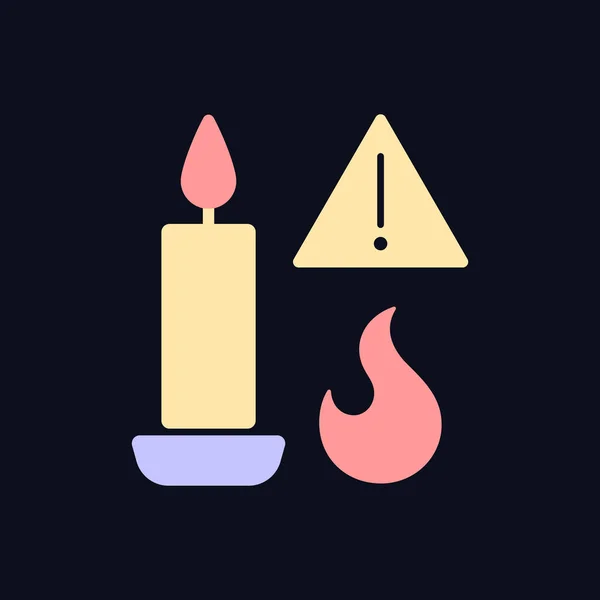 Fire Danger Candles Rgb Color Manual Label Icon Dark Theme — Stockový vektor