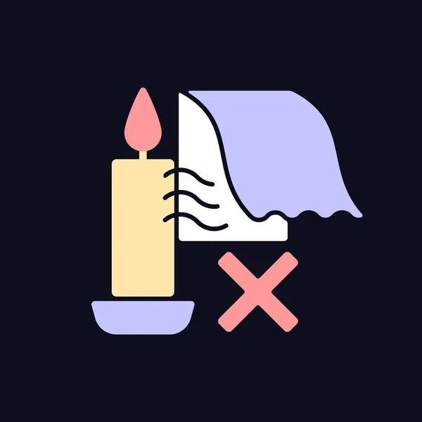 Mantenga Las Velas Lejos Las Corrientes Aire Icono Etiqueta Manual — Vector de stock