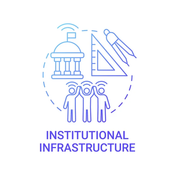 Icono Concepto Azul Gradiente Infraestructura Institucional Estructura Organizacional Idea Abstracta — Archivo Imágenes Vectoriales
