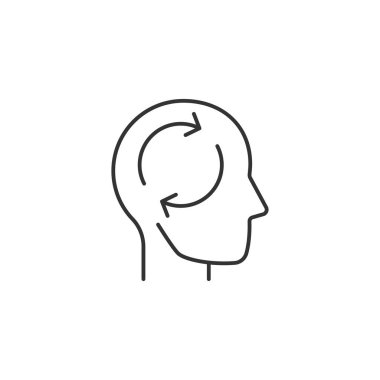 RGB renk simgesi değiştiriliyor. Yetişkinlik psikolojisi sorunu. Bireysel düşünce. Zihinsel süreç. Planlama yeteneği. Kararları vermek. İzole vektör çizimi. Basit doldurulmuş çizgi çizimi