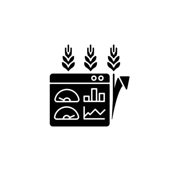 Мониторинг Посевов Почвы Управление Иконкой Черного Глифа Мониторинг Качества Почвы — стоковый вектор
