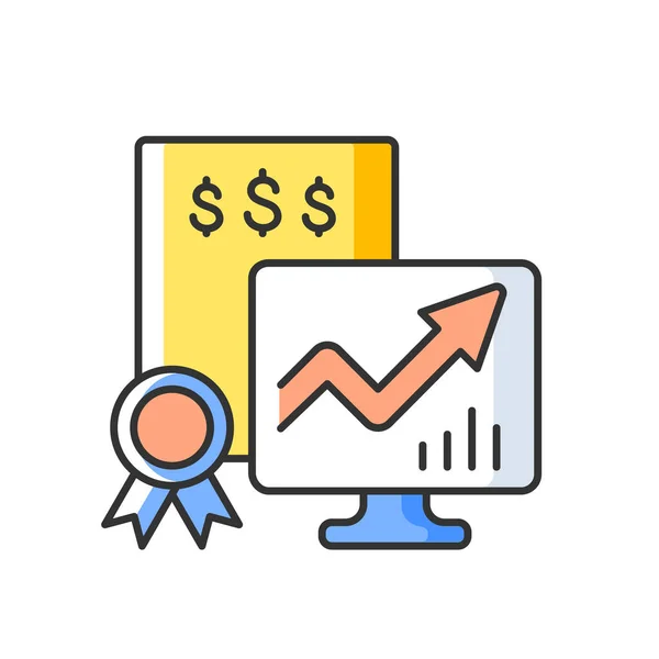 Valeurs Mobilières Commercialisables Icône Couleur Rvb Instruments Marché Monétaire Contrats — Image vectorielle