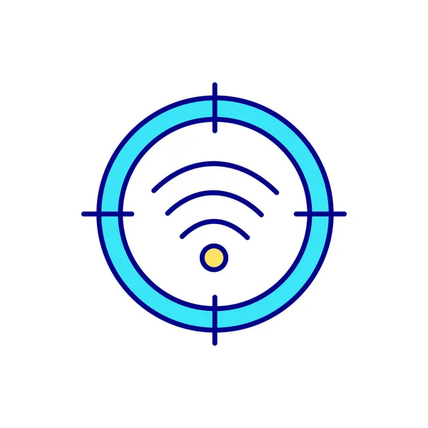 Ziel Auf Wifi Zeichen Rgb Farb Symbol Zeichen Drahtloser Internetverbindung — Stockvektor