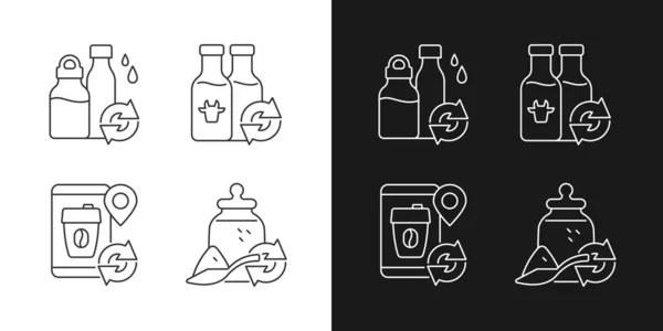 Options Rechargeables Icônes Linéaires Réglées Pour Mode Sombre Clair Une — Image vectorielle