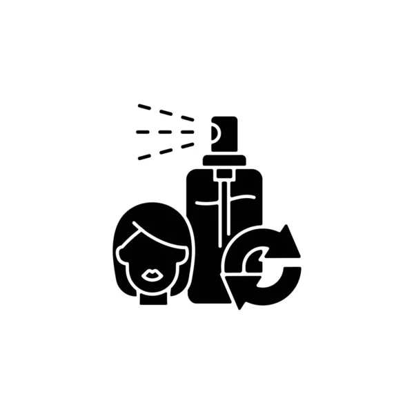 Haarspray Refill Schwarzes Glyph Symbol Umweltfreundliches Paket Für Haarspray Recyclingfähige — Stockvektor