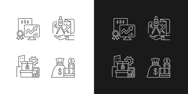 Lineare Symbole Für Die Vermögensverwaltung Die Für Den Dunklen Und — Stockvektor