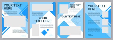 Benzersiz turkuaz broşür şürü. Pazarlama bilgileri. Broşür, broşür, broşür baskısı, kopya alanı olan kapak tasarımı. Mesajın burada. Dergiler için vektör planları, yıllık raporlar, reklam posterleri