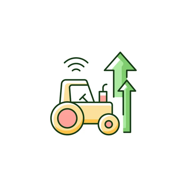 农业现代化Rgb彩色图标 农业技术和科学 现代农业 高科技创新和机械化 孤立的矢量图解 简单的填充线条绘图 — 图库矢量图片