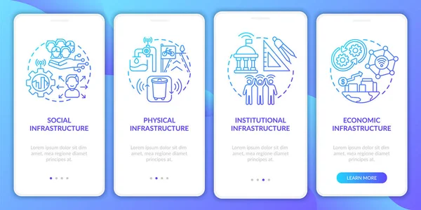 Městská Infrastruktura Onboarding Mobilní App Obrazovka Způsob Jakým Městská Správa — Stockový vektor