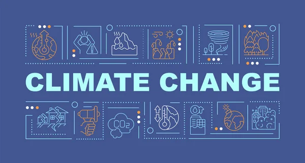 Cambio Climático Naturaleza Obligan Los Conceptos Palabras Bandera Terremoto Infografías — Vector de stock