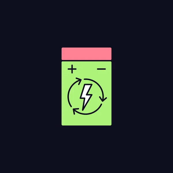 Wiederaufladbare Lithium Polymer Batterie Rgb Farb Handbuch Etikettensymbol Für Dunkles — Stockvektor