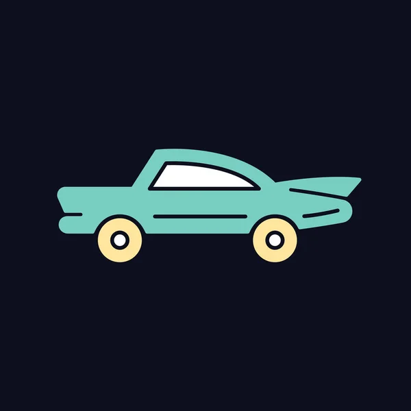 Coche Clásico Icono Color Rgb Para Tema Oscuro Valor Nostálgico — Vector de stock