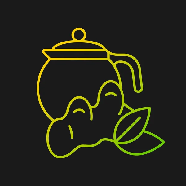 Ginger Čaj Gradient Vektor Ikona Pro Tmavé Téma Zázvorový Čaj — Stockový vektor
