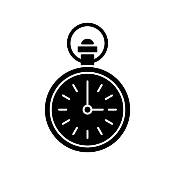 Антикварные Карманные Часы Изображением Черного Знака Винтажный Аксессуар Мужская Мода — стоковый вектор