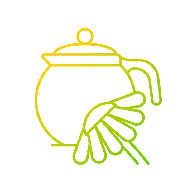 Линейный Векторный Значок Ромашкового Чая Травяной Чай Уменьшает Беспокойство Пищеварительные — стоковый вектор