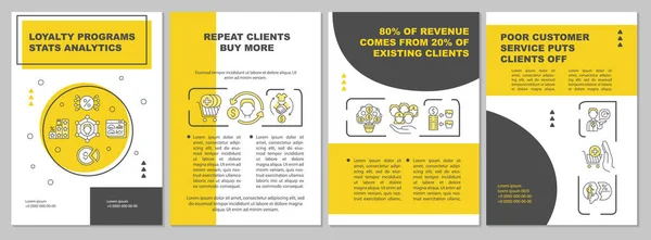 Modelo Brochura Análise Estatísticas Programas Fidelidade Folheto Brochura Impressão Folhetos —  Vetores de Stock