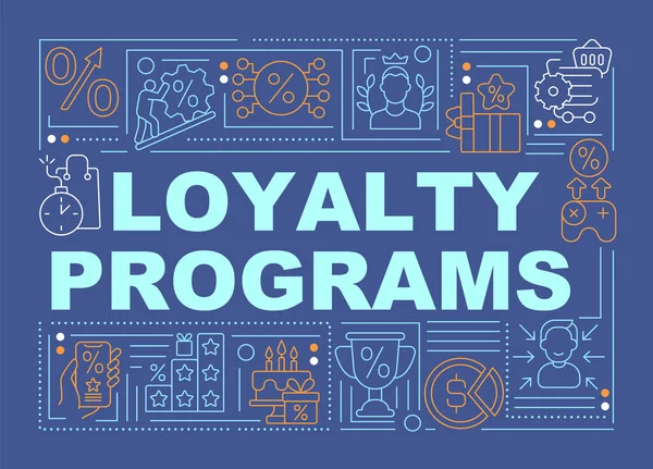 Program Loyalitas Spanduk Konsep Kata Biru Sistem Hadiah Untuk Pelanggan - Stok Vektor