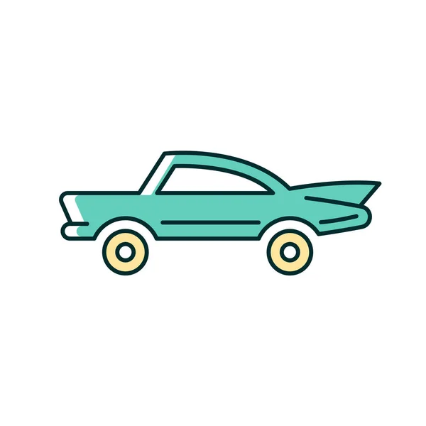 Ícone Cor Rgb Carro Clássico Valor Nostálgico Automóvel Antigo Modelo — Vetor de Stock