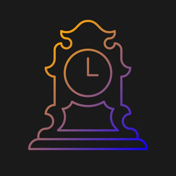 Vintage Tabletop Clock Differences Vector Icon Dark Theic 테이블 수있는 — 스톡 벡터