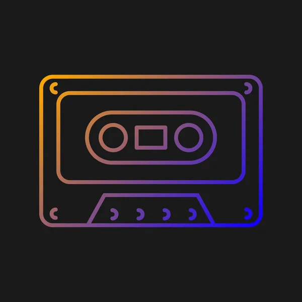 Cinta Cassette Gradiente Icono Vector Para Tema Oscuro Almacenamiento Música — Vector de stock