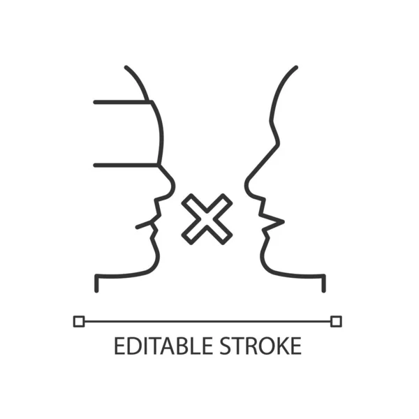 Vooroordelen Lineair Pictogram Vooroordeel Tegenover Groep Effect Relaties Een Bekrompen — Stockvector