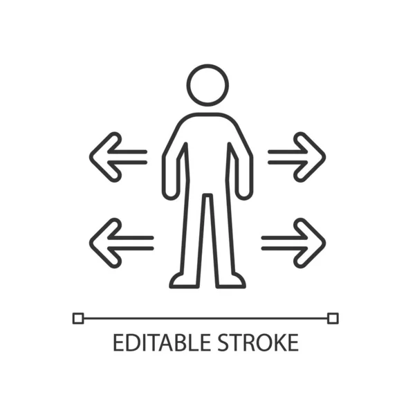 Icono Lineal Espacio Personal Distancia Interpersonal Entre Personas Mantener Zona — Vector de stock