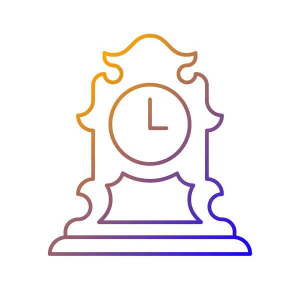 Vintage Tabletop Clock Differences Linear Vector Icon 테이블 수있는 스타일의 — 스톡 벡터