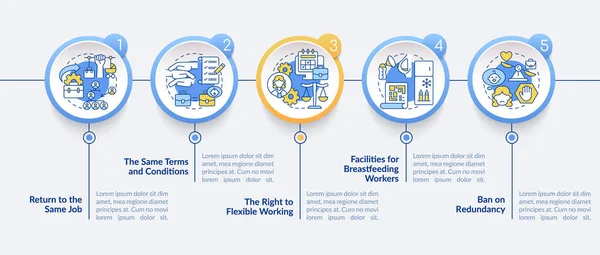 Volver Trabajo Plantilla Infografía Vectorial Derechos Los Empleados Elementos Diseño — Archivo Imágenes Vectoriales