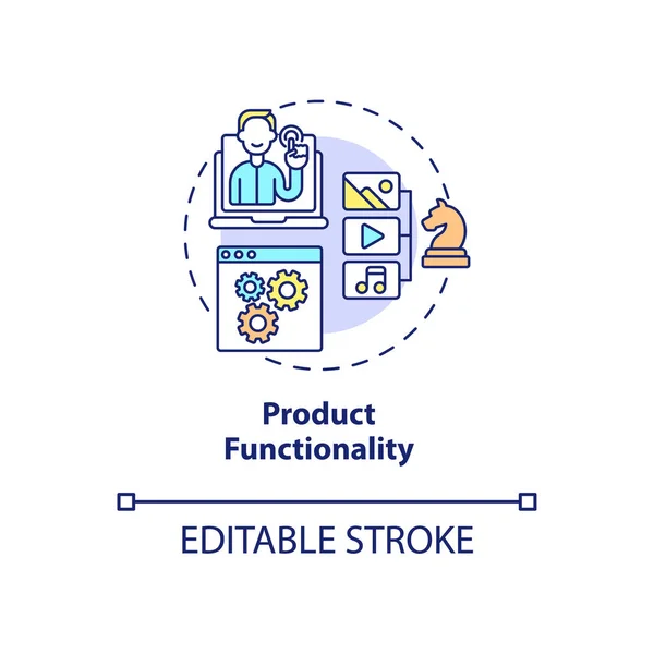 Icono Del Concepto Funcionalidad Del Producto Regla Idea Abstracta Delgada — Archivo Imágenes Vectoriales