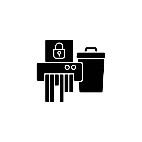 Sensitive Information Disposal Black Glyph Icon Confidential Waste Accidental Disclosure — Stock Vector